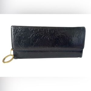 HOBO Black Smooth Leather Long Wallet